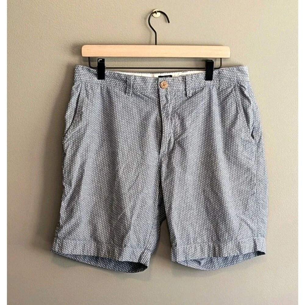 J Crew Mens 32 Gramercy Chino Shorts Blue Polka Dot 9